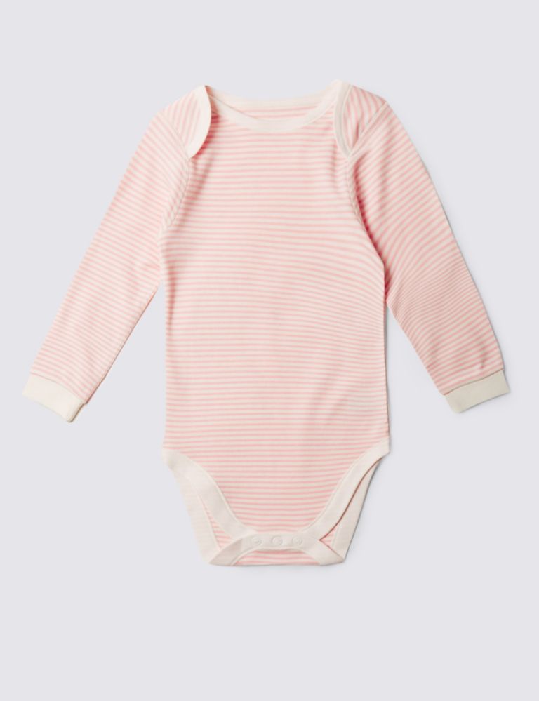 Easy Dressing Pure Cotton Striped Bodysuit (3-8 Years) 1 of 2