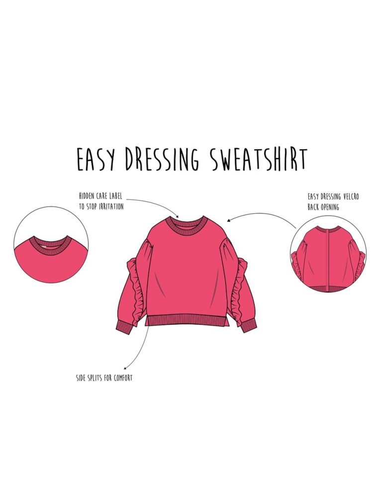 Easy Dressing Ruffle Sweatshirt (3-16 Years) 4 of 6