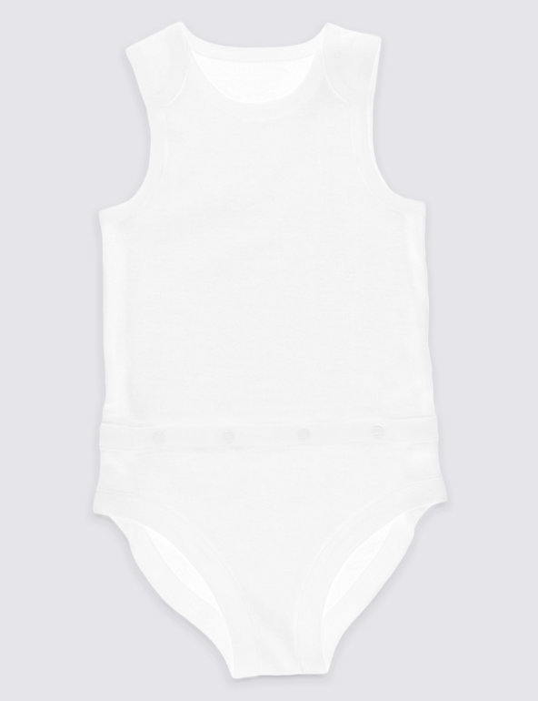 Easy Dressing Unisex Pure Cotton Bodysuit (3-8 Years) Image 1 of 1