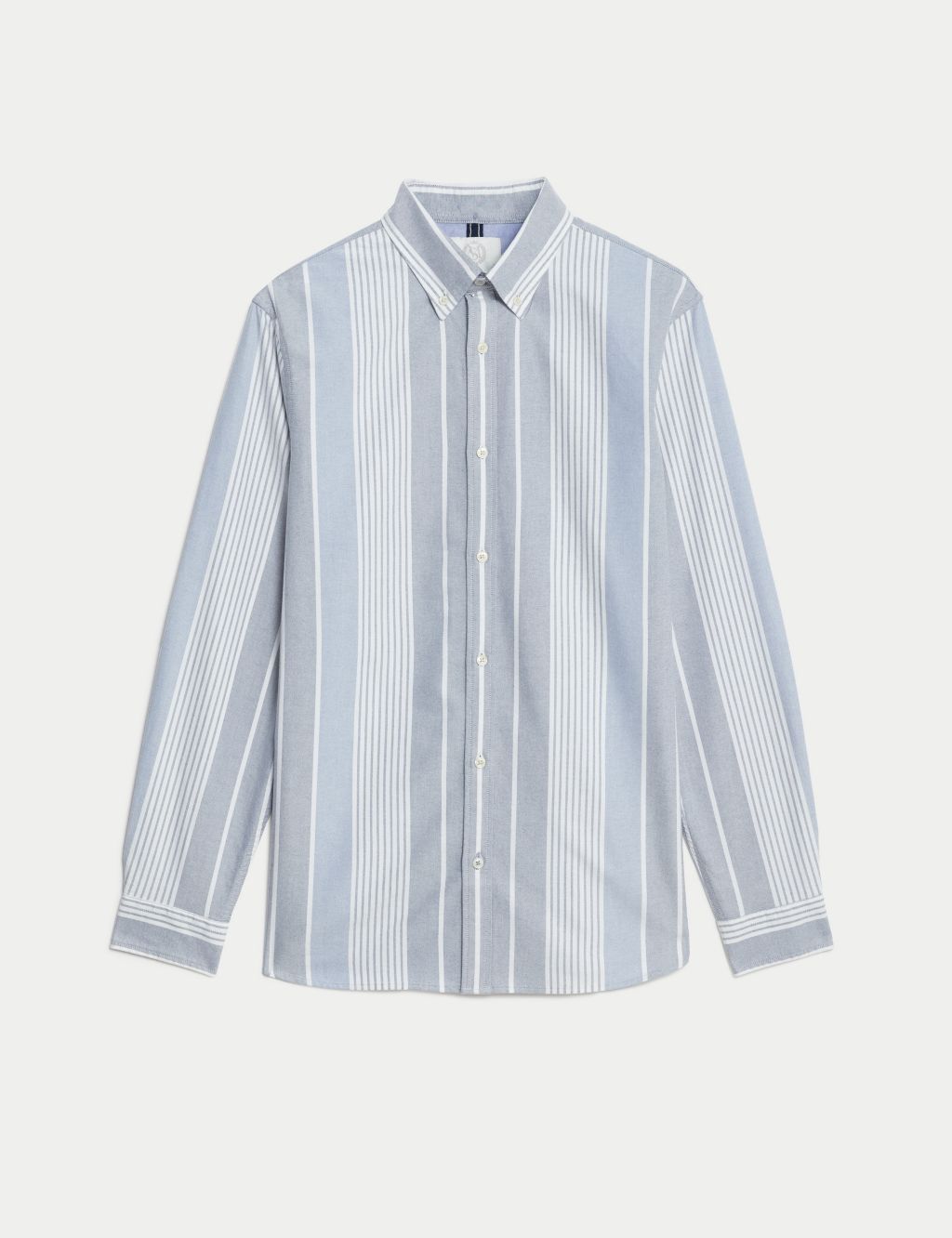 Easy Iron Cotton Rich Striped Oxford Shirt 1 of 5
