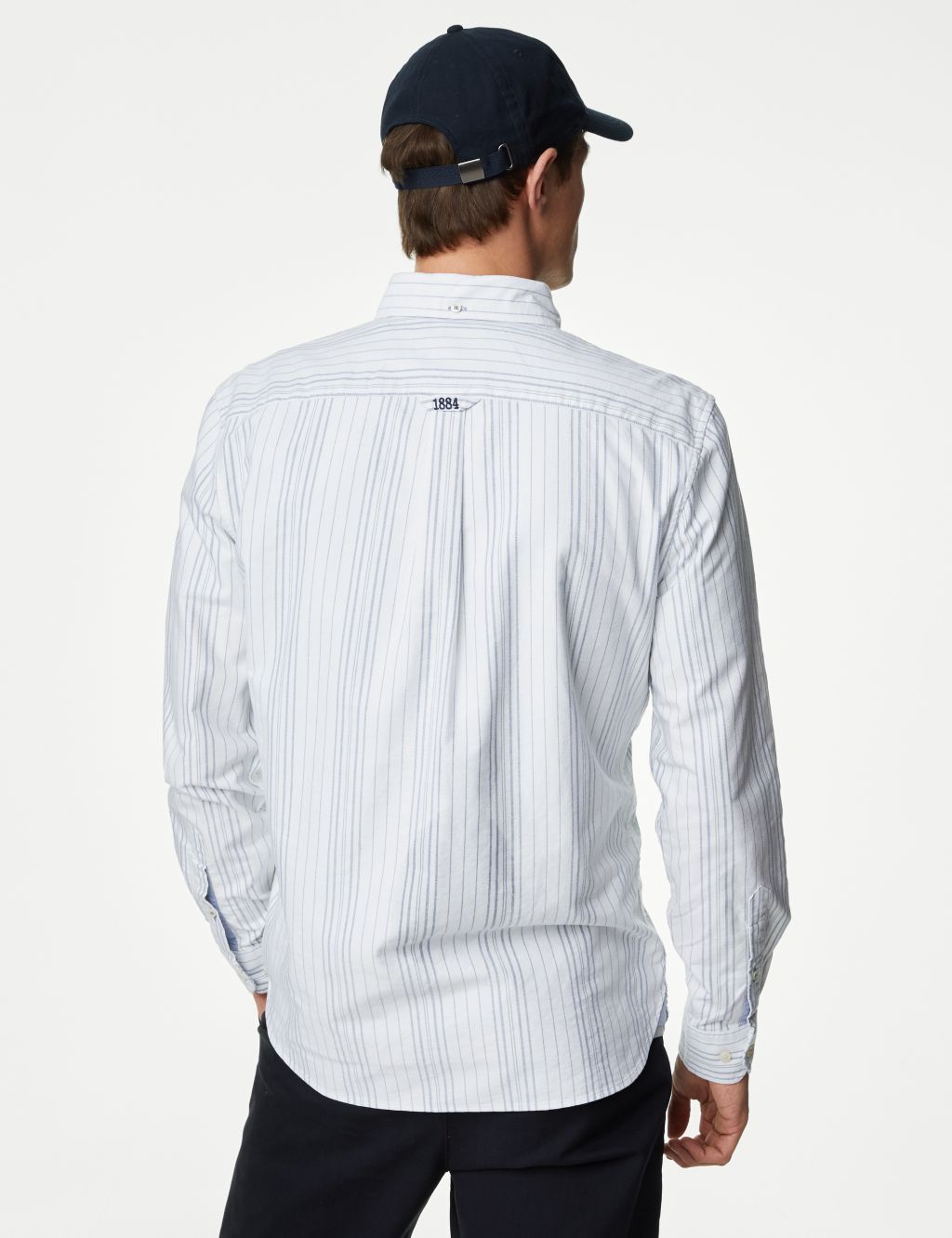 Easy Iron Cotton Rich Striped Oxford Shirt 5 of 6