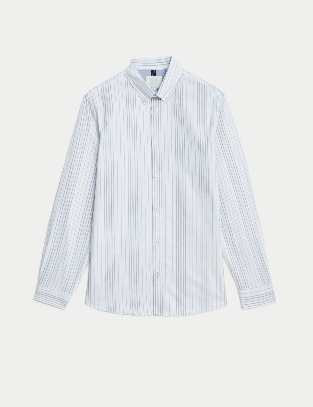 Easy Iron Cotton Rich Striped Oxford Shirt 1 of 6