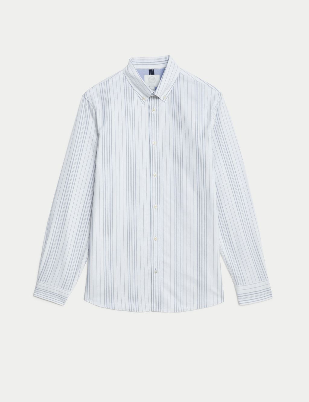 Easy Iron Cotton Rich Striped Oxford Shirt 1 of 6