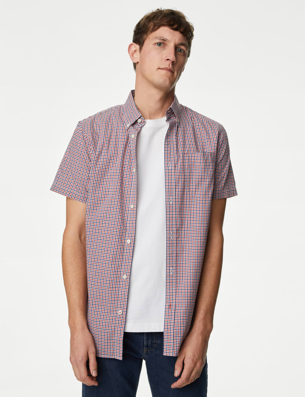 Gingham shirt for hot sale men