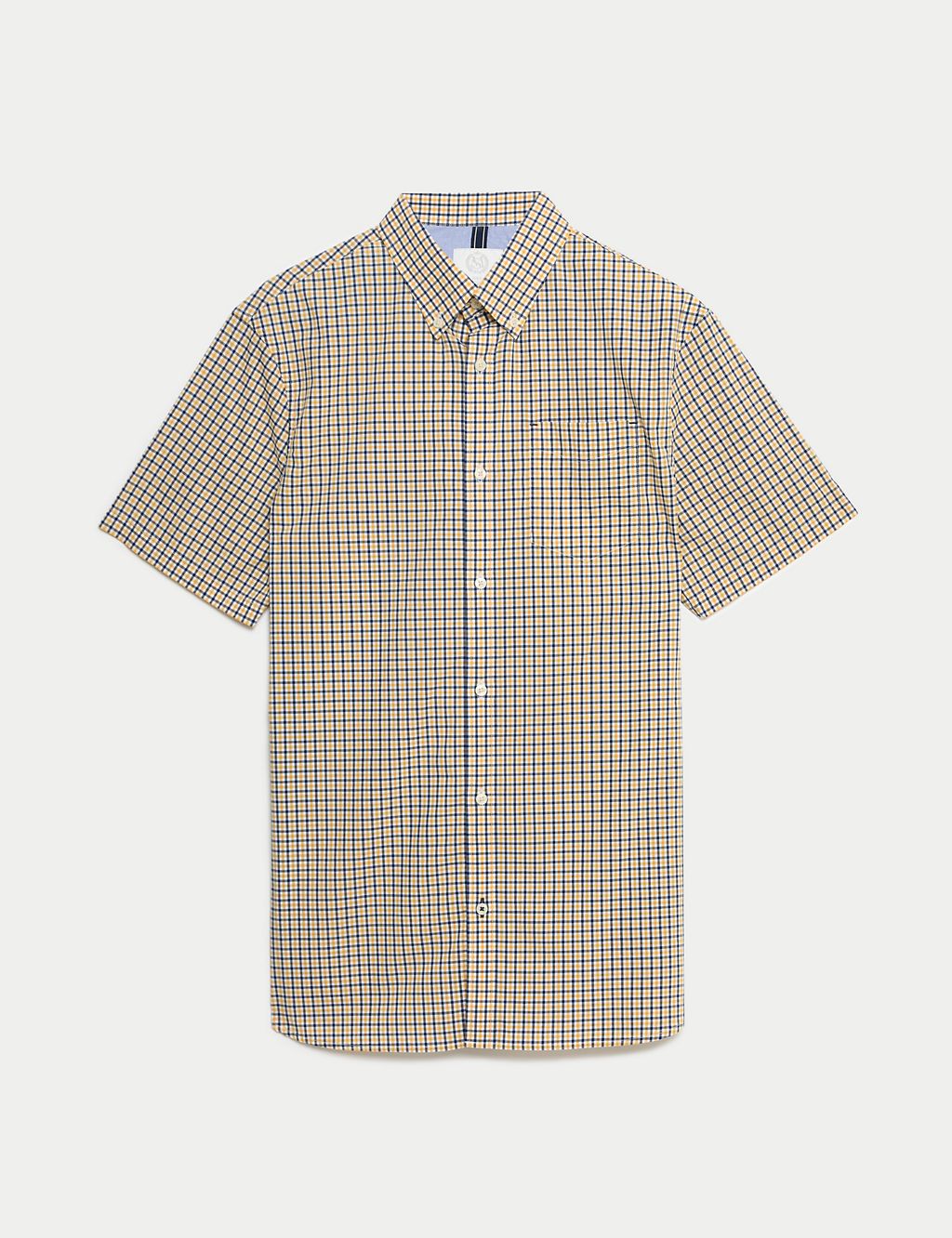 Easy Iron Cotton Stretch Gingham Check Oxford Shirt 1 of 5
