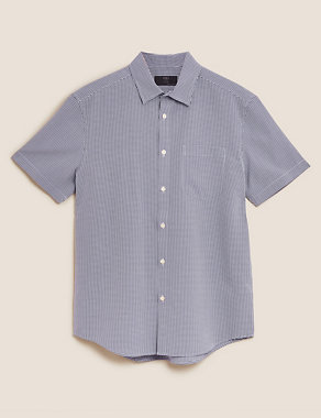Easy Iron Gingham Checked Shirt Image 2 of 5