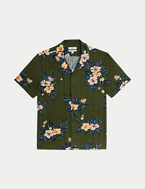 Easy Iron Linen Blend Floral Shirt Image 2 of 5