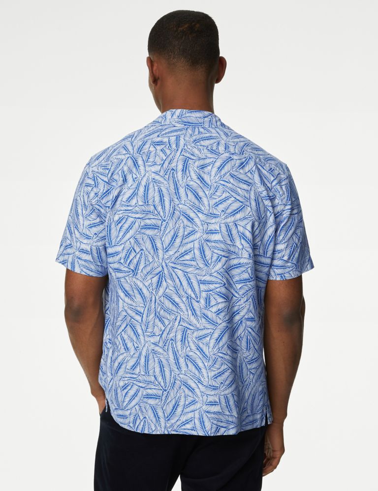 Easy Iron Linen Blend Hawaiian Printed Shirt 5 of 5