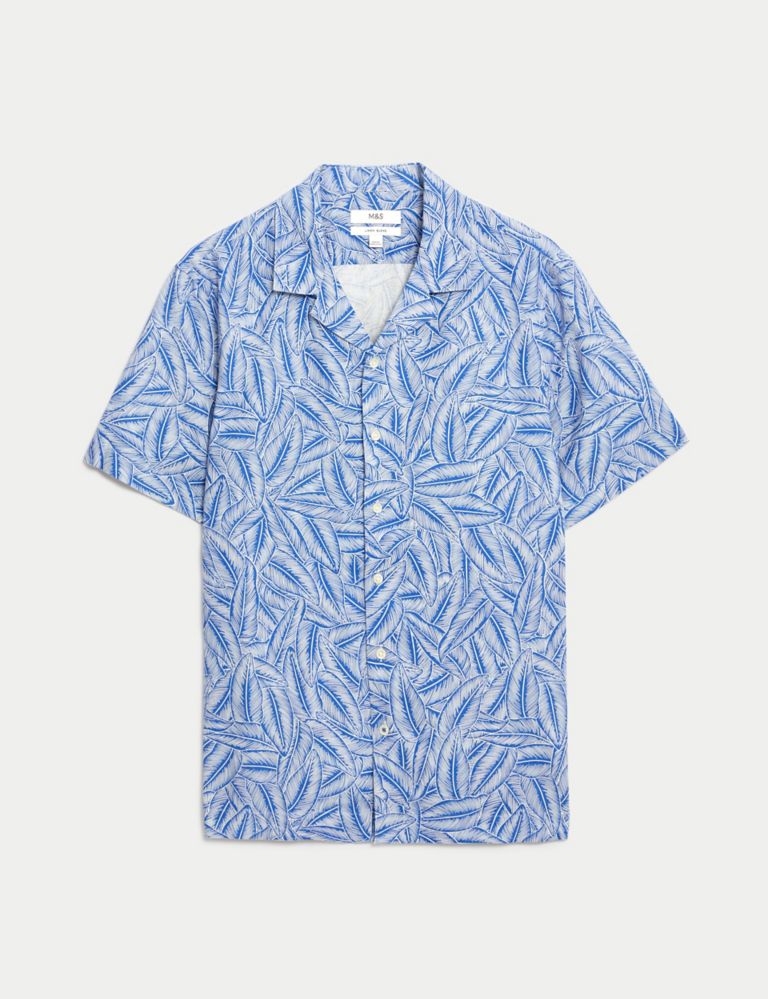 Easy Iron Linen Blend Hawaiian Printed Shirt 2 of 5