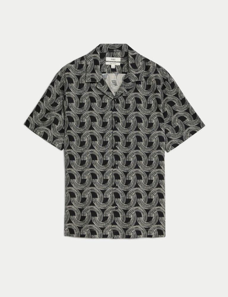 Easy Iron Linen Blend Hawaiian Printed Shirt 3 of 6