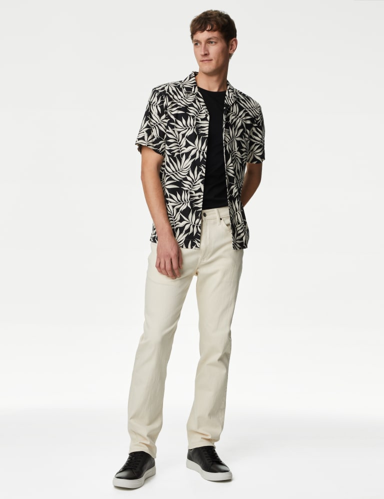 Easy Iron Linen Blend Hawaiian Printed Shirt M&S Collection M&S