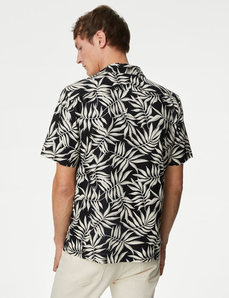 Easy Iron Linen Blend Hawaiian Printed Shirt 6 of 7
