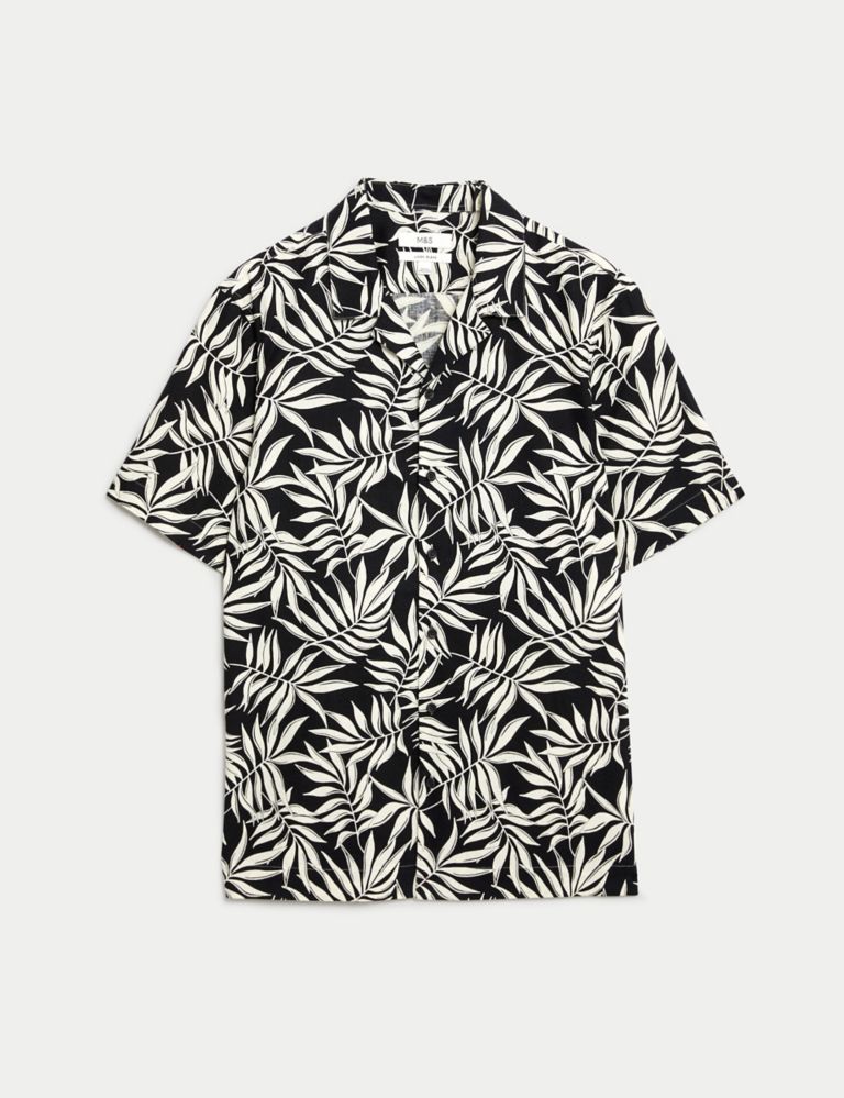 Easy Iron Linen Blend Hawaiian Printed Shirt 3 of 7