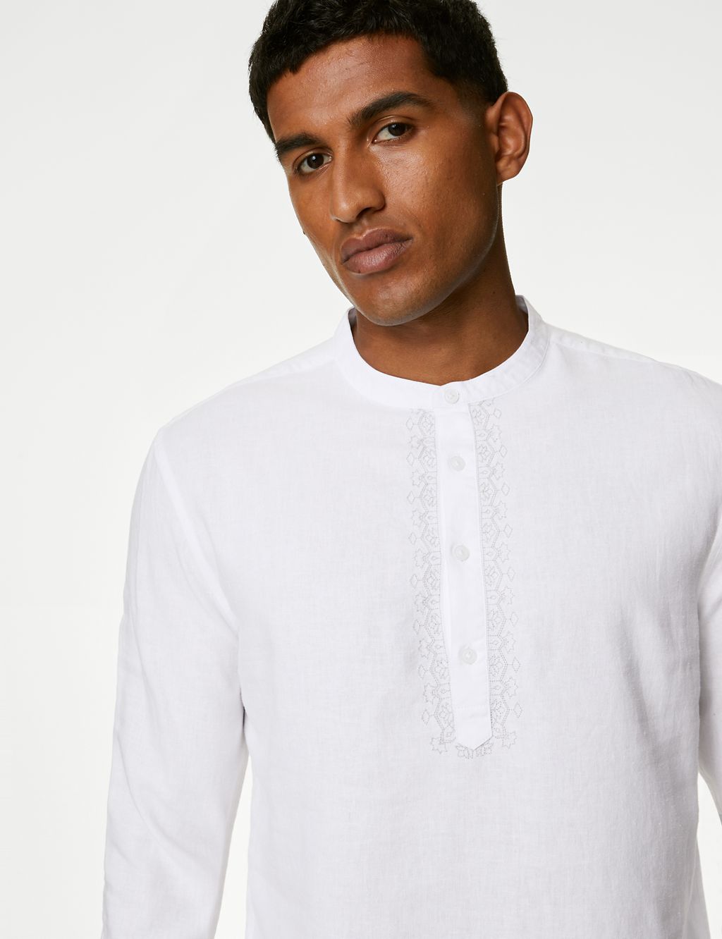 Easy Iron Linen Rich Embroidered Kurta 3 of 5