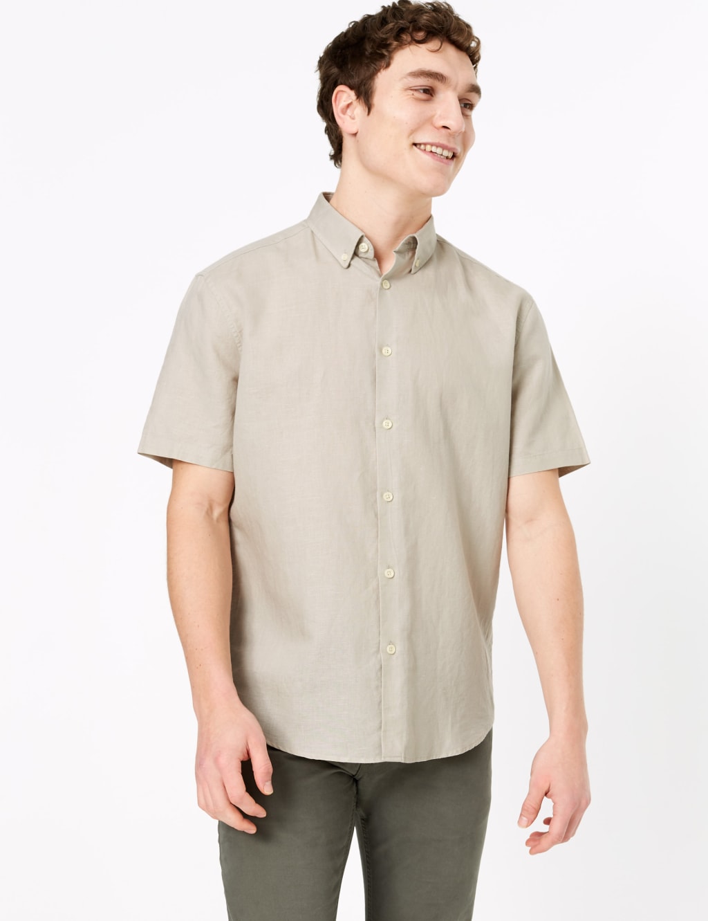 Easy Iron Linen Shirt M&S Collection M&S