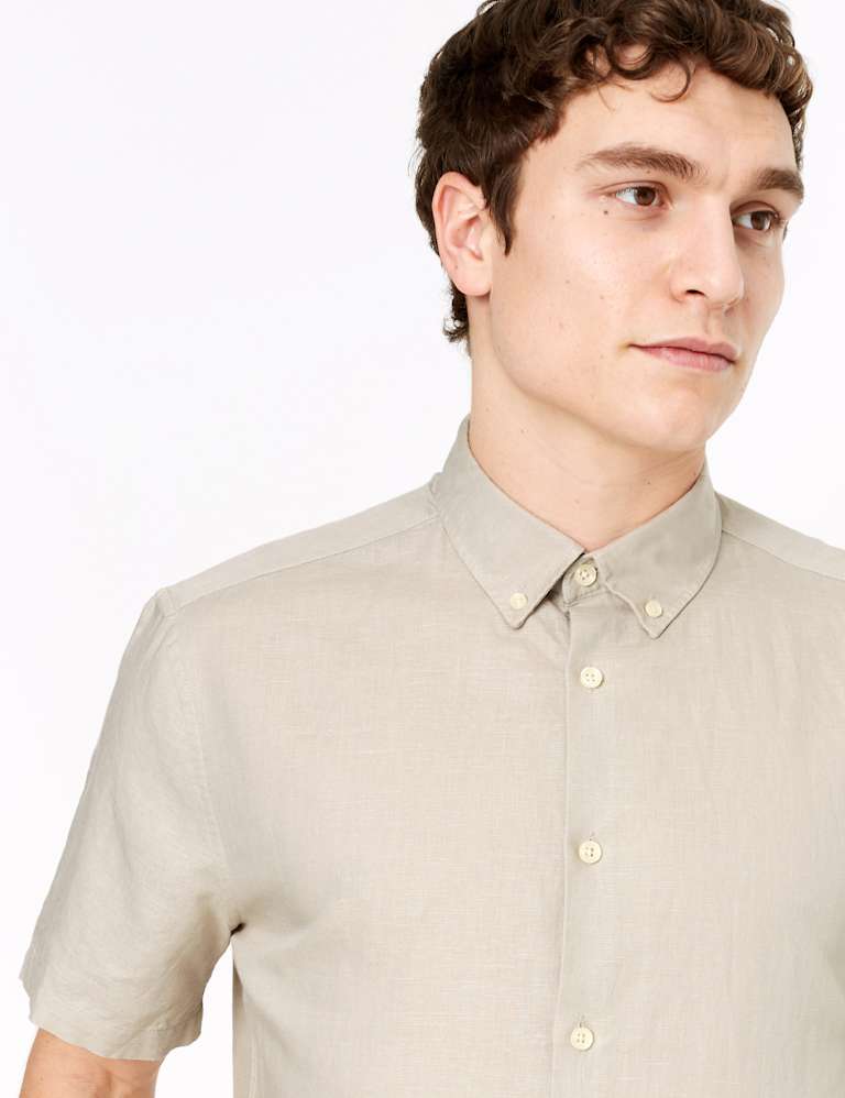 Easy Iron Linen Shirt M&S Collection M&S