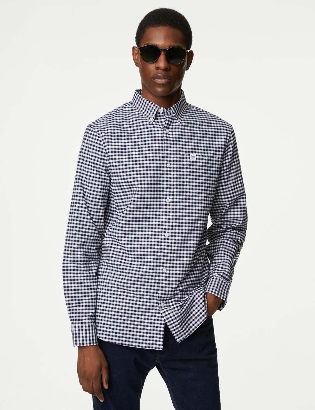 Check detail best sale cotton oxford shirt