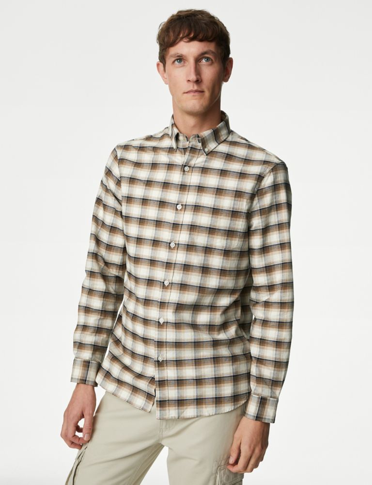 Easy Iron Pure Cotton Check Oxford Shirt 5 of 6