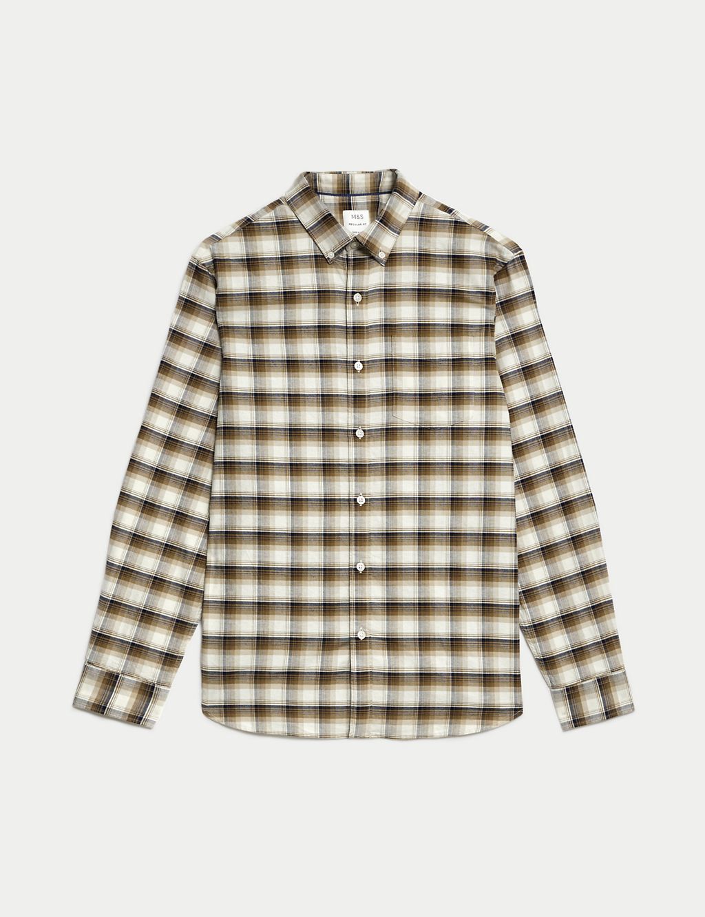 Easy Iron Pure Cotton Check Oxford Shirt 1 of 6
