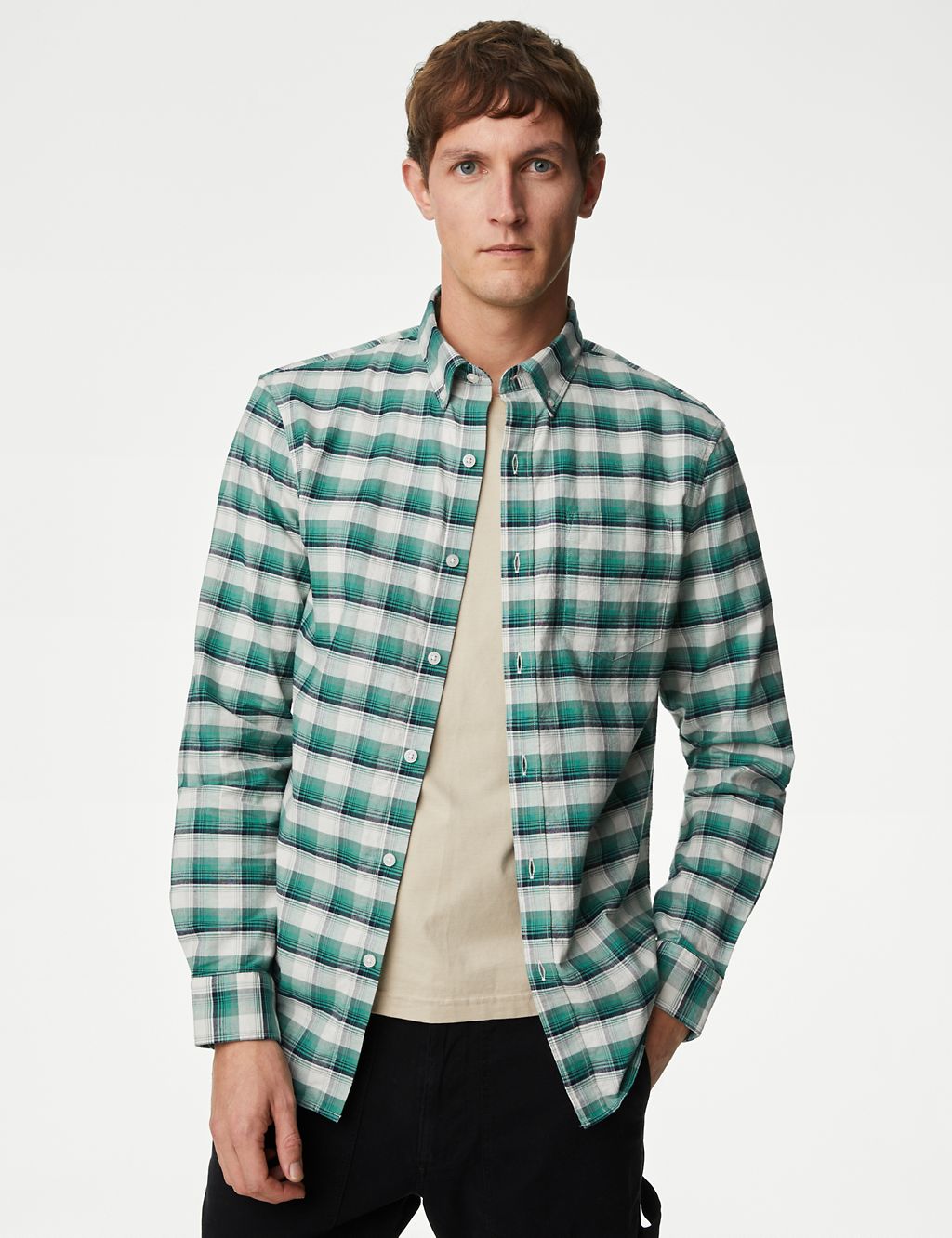 Easy Iron Pure Cotton Check Oxford Shirt 4 of 5