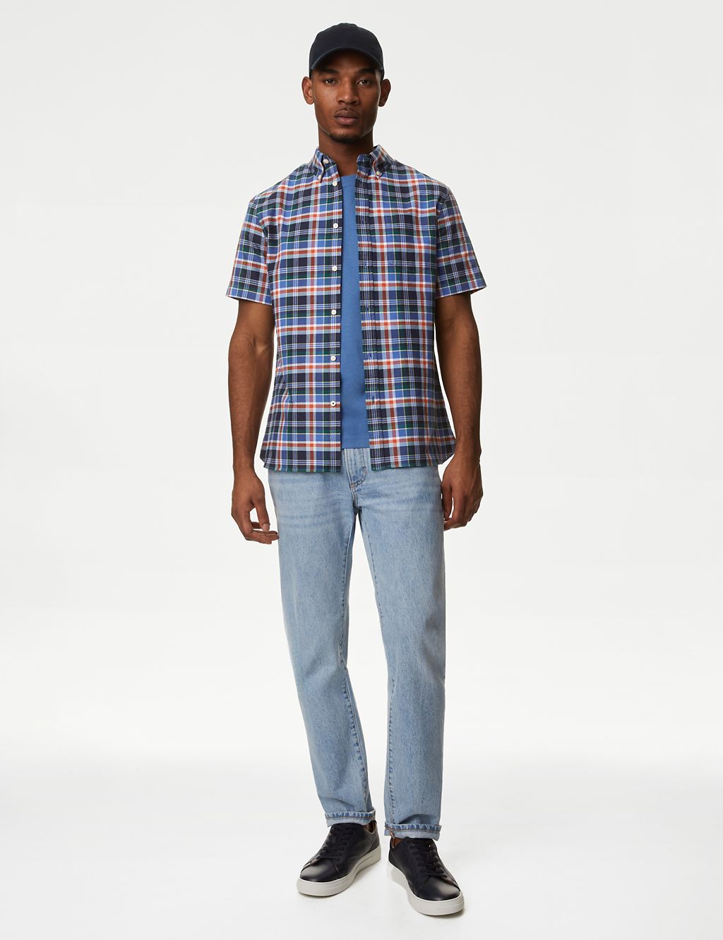Easy Iron Pure Cotton Check Oxford Shirt 2 of 5