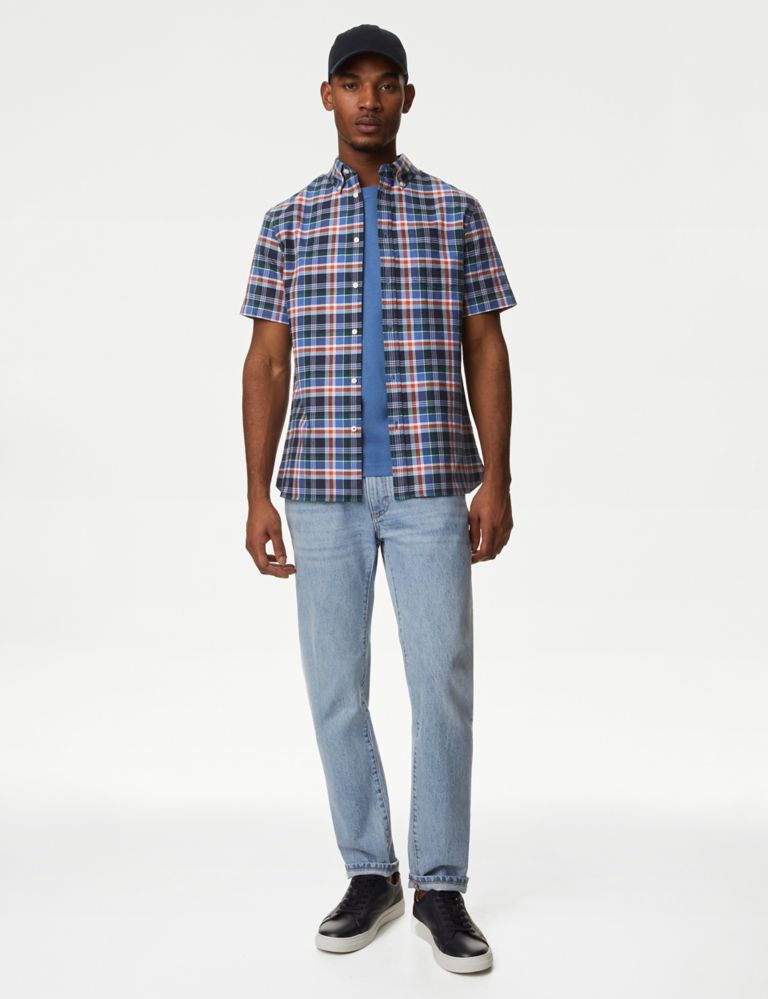 Easy Iron Pure Cotton Check Oxford Shirt 3 of 5