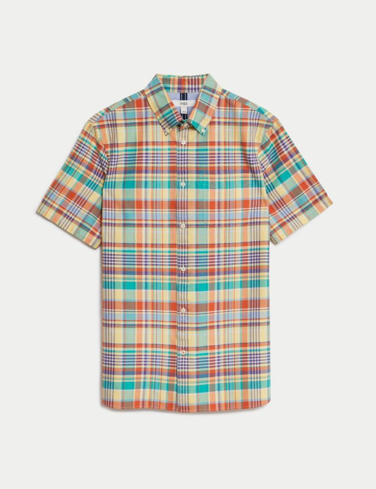 Easy Iron Pure Cotton Check Oxford Shirt 2 of 5