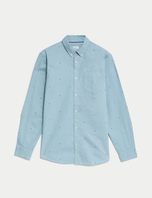 Easy Iron Pure Cotton Oxford Shirt Image 2 of 5