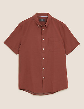 Easy Iron Pure Cotton Pindot Shirt Image 2 of 5