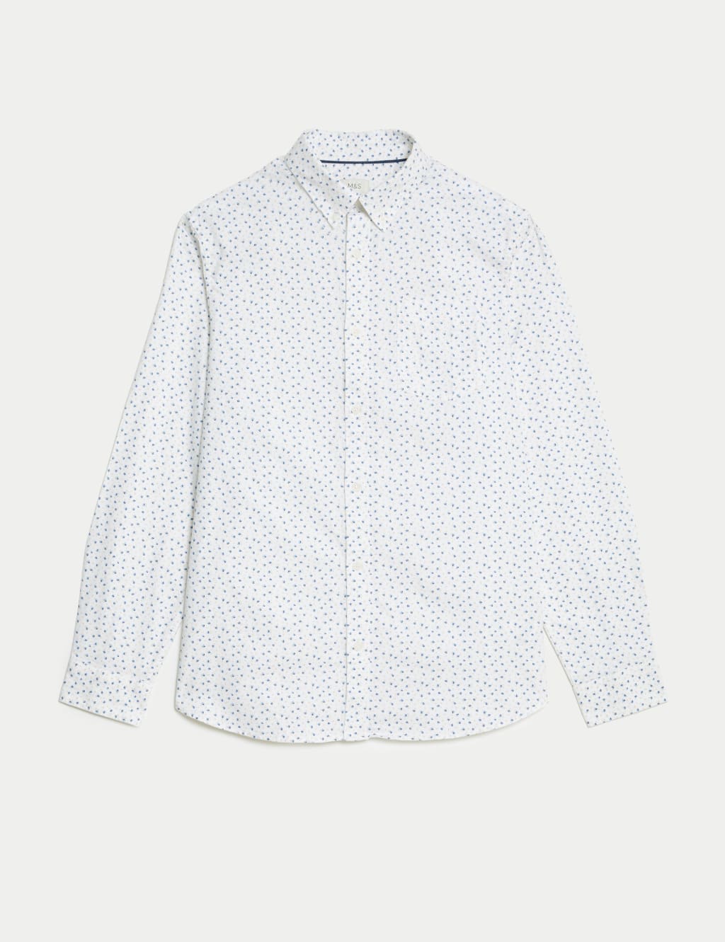 Easy Iron Pure Cotton Print Oxford Shirt M&S Collection M&S