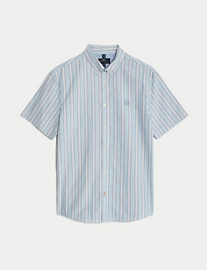 Easy Iron Pure Cotton Striped Oxford Shirt Image 2 of 5