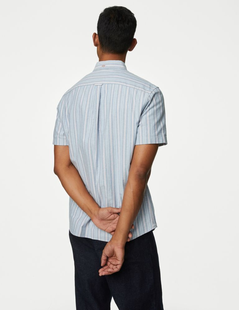 Easy Iron Pure Cotton Striped Oxford Shirt 5 of 5