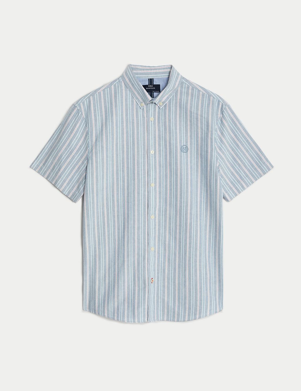 Easy Iron Pure Cotton Striped Oxford Shirt 1 of 5