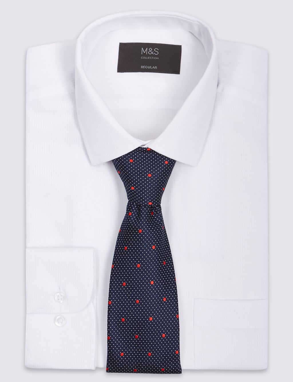 Easy to Iron Regular Fit Shirt with Tie 1 of 5