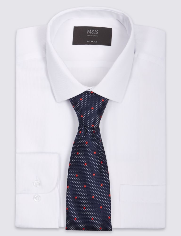 Easy to Iron Regular Fit Shirt with Tie 2 of 5