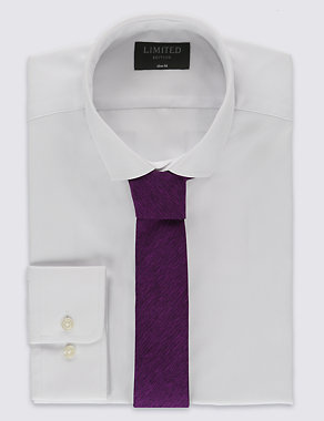 Easy to Iron Slim Fit Shirt with Tie Image 2 of 5