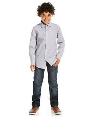 Easy to Iron Striped & Spotted Shirt (5-14 Years) Image 2 of 3