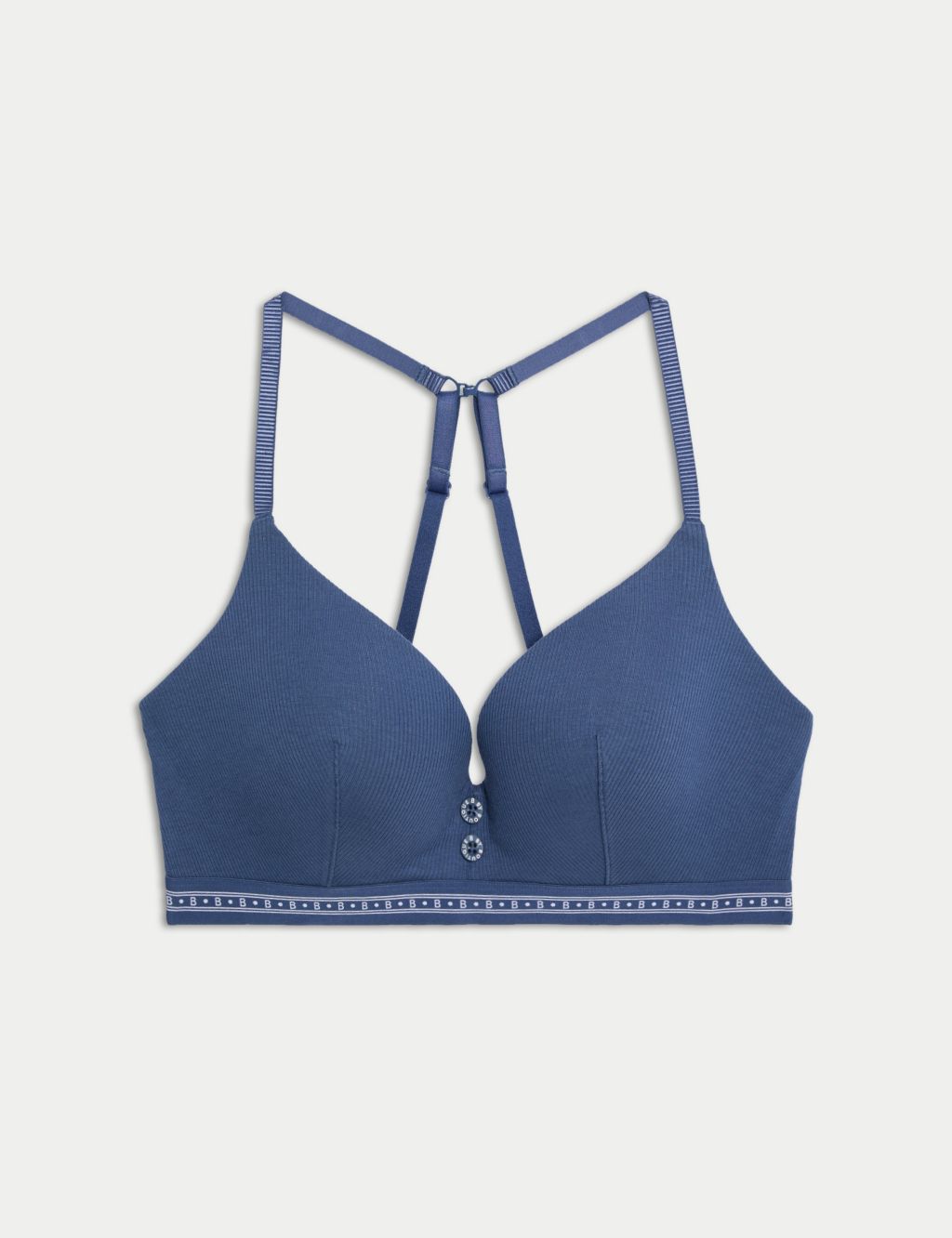 Ebba Ribbed Non Wired Plunge Bra A-E 1 of 8
