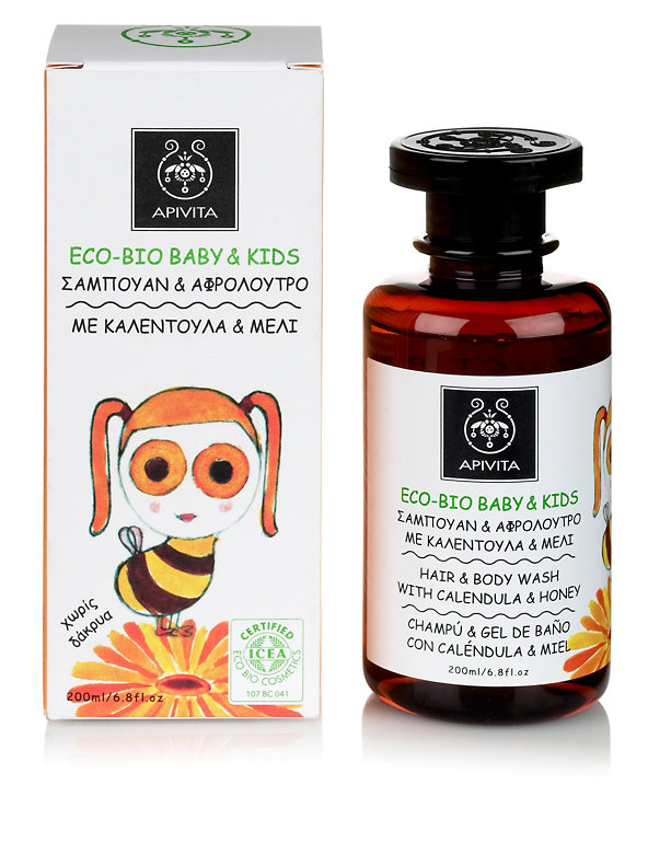 Eco-Bio Baby & Kids Hair & Body Wash with Calendula & Honey 200ml Image 1 of 2
