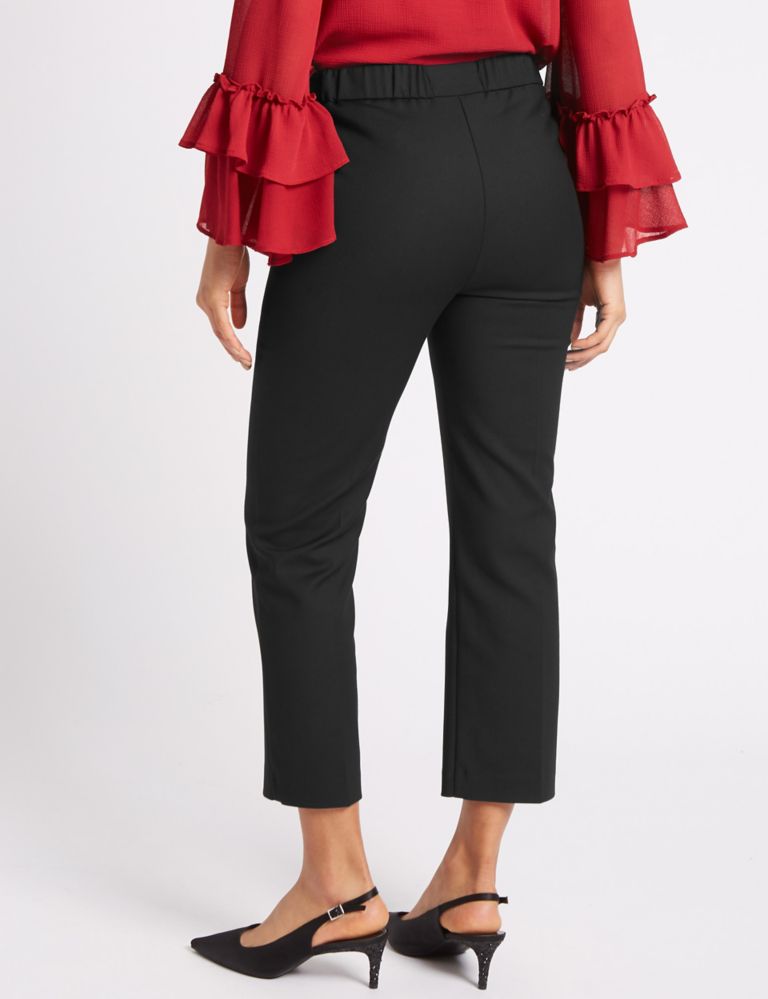 Elastic Back Cropped Straight Leg Trousers 4 of 6