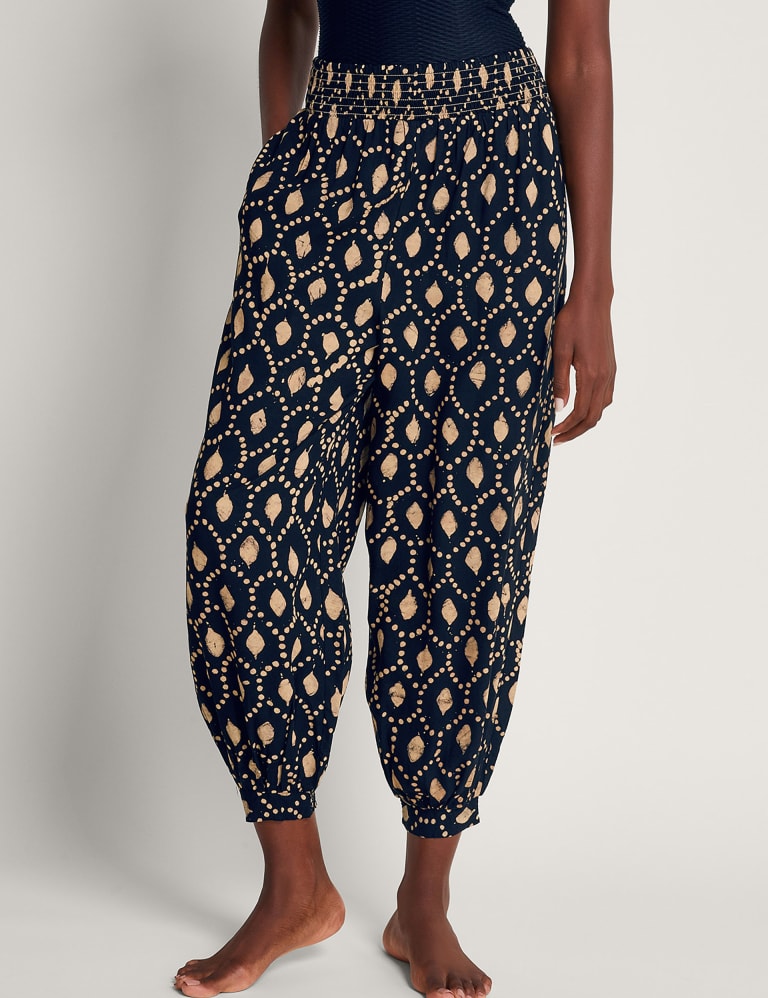 Fleece Middle Waist Bear Pajama Trousers - Cider