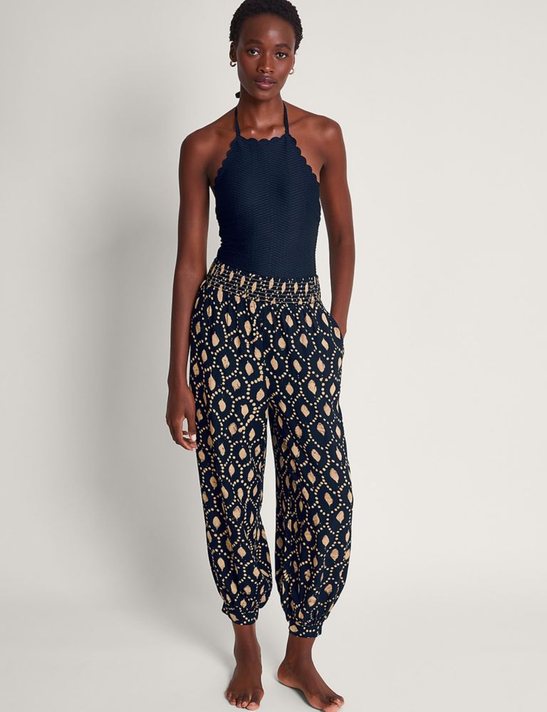 Elasticated Waist Cropped Trousers 3 of 5