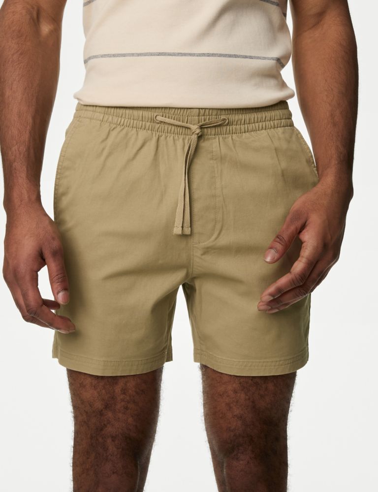 Elasticated Waist Shorter Length Stretch Shorts' 1 of 6