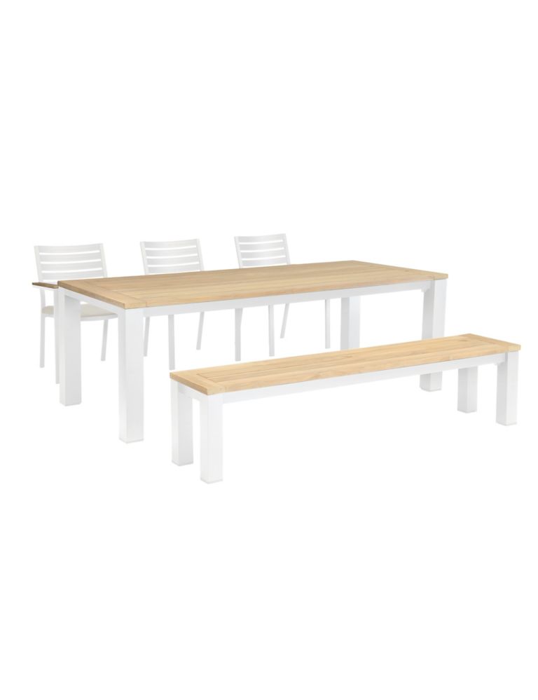 Elba 6 Seater Garden Dining Set With Bench 3 of 6