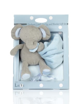 Elephant Comforter Toy & Blanket Gift Set M&S
