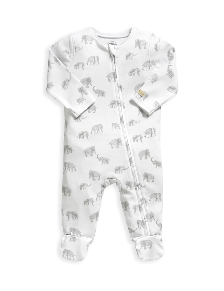 Elephant Print All In One (6½lbs-12 Mths) 1 of 4