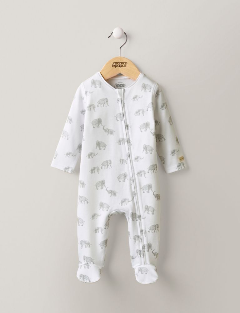 Elephant Print All In One (6½lbs-12 Mths) 2 of 4