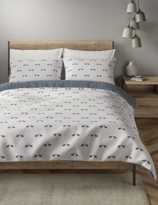 Elephant Print Brushed Cotton Bedding Set M S