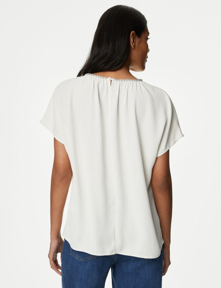Embellished Angel Sleeve Top | M&S Collection | M&S