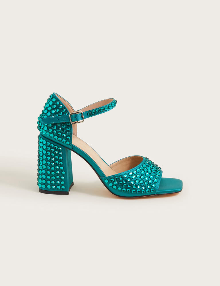 Embellished Ankle Strap Block Heel Sandals Monsoon M S